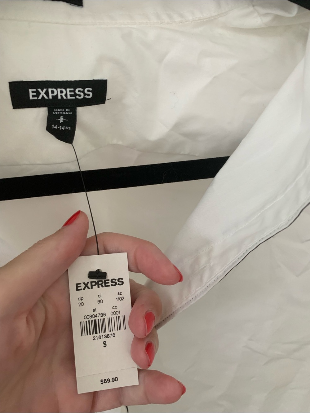 Express White Shirt with Black Trim